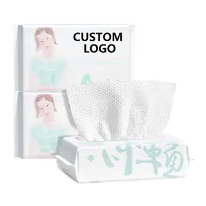 Toalla de papel de viscosa al por mayor 100%, toallas de cara de algodón desechables, paquete suave, toalla desechable de tejido de algodón facial