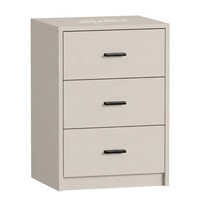 Meuble de chambre moderne pas cher, petite commode blanche en bois pour salon avec 3 tiroirs, commode en bois avec poignée métallique