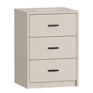 Meuble de chambre moderne <span class=keywords><strong>pas</strong></span> <span class=keywords><strong>cher</strong></span>, petite commode blanche en bois pour salon avec 3 tiroirs, commode en bois avec poignée métallique - Product Image 2
