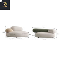 Mobilier de salon créatif et minimaliste italien: canapé en tissu galet, canapé combiné ovale pour hôtel