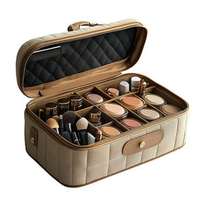 OEM ODM Sac cosmétique de luxe personnalisé de grande capacité Sac cosmétique portable et étanche en PU Trousse de maquillage de voyage Trousse de toilette - Product Image 6