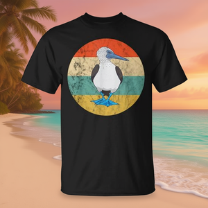 T-shirt rétro vintage avec motif de tourterelle bleue, coucher de soleil, oiseau marin tropical - Product Image 3
