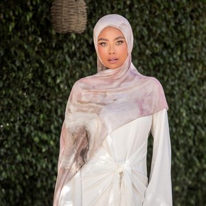 Estilo étnico Premium Ombre acuarela Floral mármol estampado transpirable flujo de aire chal suave Modal musulmán Hijab bufanda Tie Dye - Product Image 4