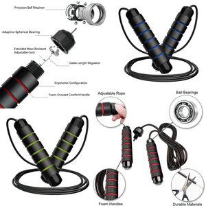 Corde à sauter réglable avec roulements pour femmes, hommes et enfants, idéale pour l'exercice et le remodelage corporel à la maison, à l'école ou à la salle de sport - Product Image 5