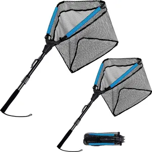 Fishing Net Fish Landing Net, Foldable Collapsible Telescopic Pole Handle, Durable Nylon Material Mesh(B01)