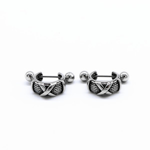 Yunnique, pendientes con forma de X de acero de titanio Retro de estilo coreano a la moda, joyería de moda con diseño geométrico Punk Unisex - Product Image 1