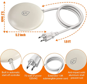 Al aire libre en invierno <span class=keywords><strong>ONG</strong></span> Cable Pond De-icer controlado termostáticamente <span class=keywords><strong>con</strong></span> función de apagado automático para calentador de baño de pájaros de patio - Product Image 2