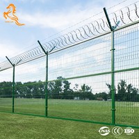 Clôture 3D en treillis soudé galvanisé et revêtu de PVC, de haute qualité, pour usage commercial, avec pliage triangulaire 3D – Offre Spéciale