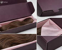 Boîte à perruque rigide magnétique avec logo personnalisé, emballage de luxe pour extensions de cheveux avec insert en satin pour les marques de beauté