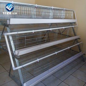 Cages à volailles de seconde main (cages chaudes alimentation du poulet 3 couches, 4 couches fermes en fil d'acier à faible teneur en carbone boîte en bois 9-10 ans - Product Image 2