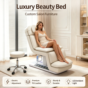 Cama de Belleza Eléctrica Más Vendida con 3 Motores, Modos de Ajuste Dual, Iluminación LED, Adecuada para Masajes Faciales, Spas, Salones y Más - Product Image 1