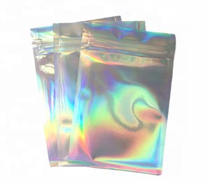 Wholesale Flat Mylar Holographic <strong>Bags</strong> Zipper Reusable Smell Proof Free Samples <strong>Rainbow</strong> Color Resealable <strong>Bags</strong> Made PE PET Plastic - Product Image 3
