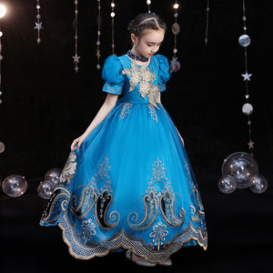 Il modello di dramma di corte della ragazza del palcoscenico blu splendido Drag Show lo stile straniero presiede il <span class=keywords><strong>Costume</strong></span> di esecuzione del pianoforte - Product Image 2