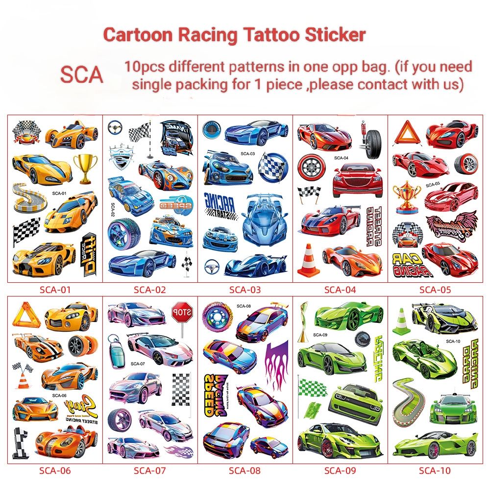 ชุดแข่งการ์ตูน SCA 10ชิ้นต่อแพ็ค