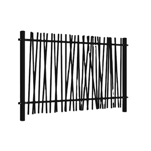 Revêtement en poudre ressemble <span class=keywords><strong>bambou</strong></span> comme barre <span class=keywords><strong>de</strong></span> clôture clôture en aluminium soudé métal <span class=keywords><strong>noir</strong></span> piquet clôture en acier pour cour jardin maison - Product Image 1