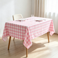 Nappe en PEVA 54*108'' à carreaux roses, motif personnalisé, prix d'usine, pour la décoration de table, de bureau et de comptoir