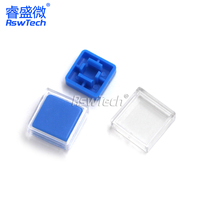Interrupteur tactile à bouton-poussoir en silicone micro carré étanche avec capuchons rectangulaires en plastique caoutchouc 12x12 Capuchon d'interrupteur tactile
