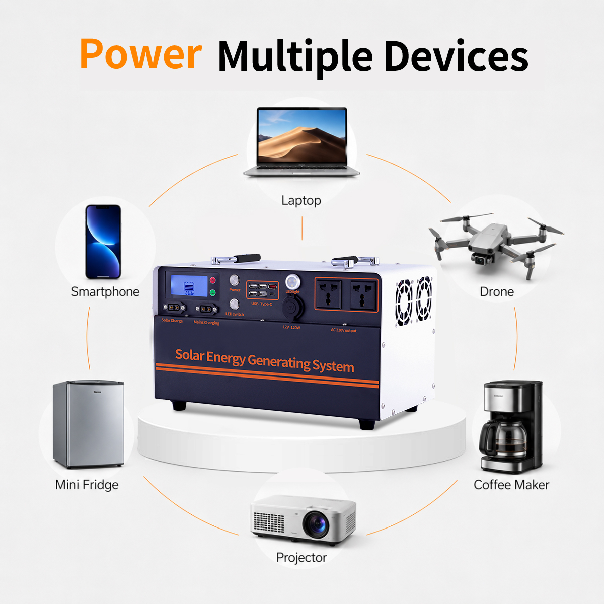 3000WH Household Solar Grid LiFePO4 Battery MPPT Home Use Emergency Storage Portable Power Station RV Port Pure Sine Wave EU · image 3
