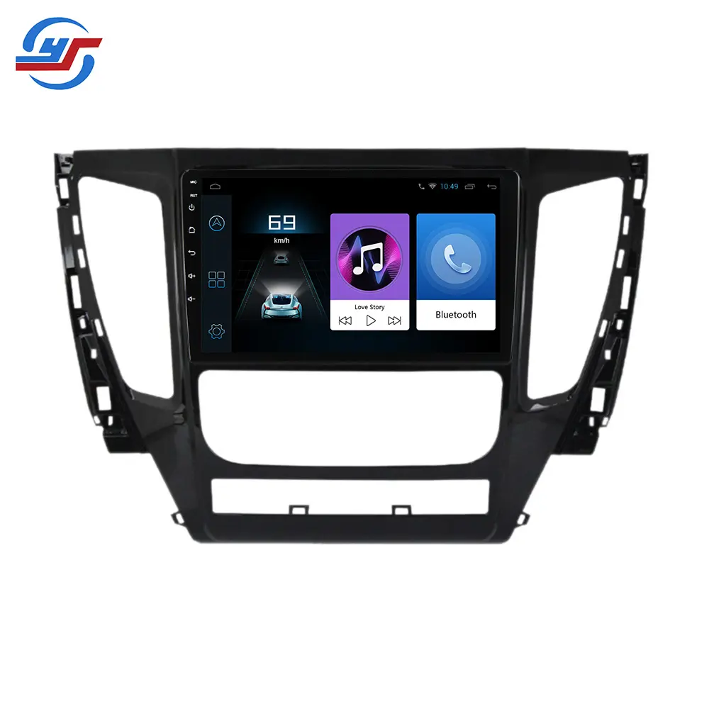 เครื่องเล่น Dvd Gps ระบบนำทางสำหรับรถยนต์,แดชบอร์ดเสียงวิทยุแอนดรอยด์สำหรับ Mitsubishi Pajero Sport 2016 2017 2018