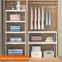 Étagère de rangement pour évier de cuisine réglable en acier inoxydable, acier au carbone, PP, PS, multi-niveaux, extensible, organisateur d'étagère de placard