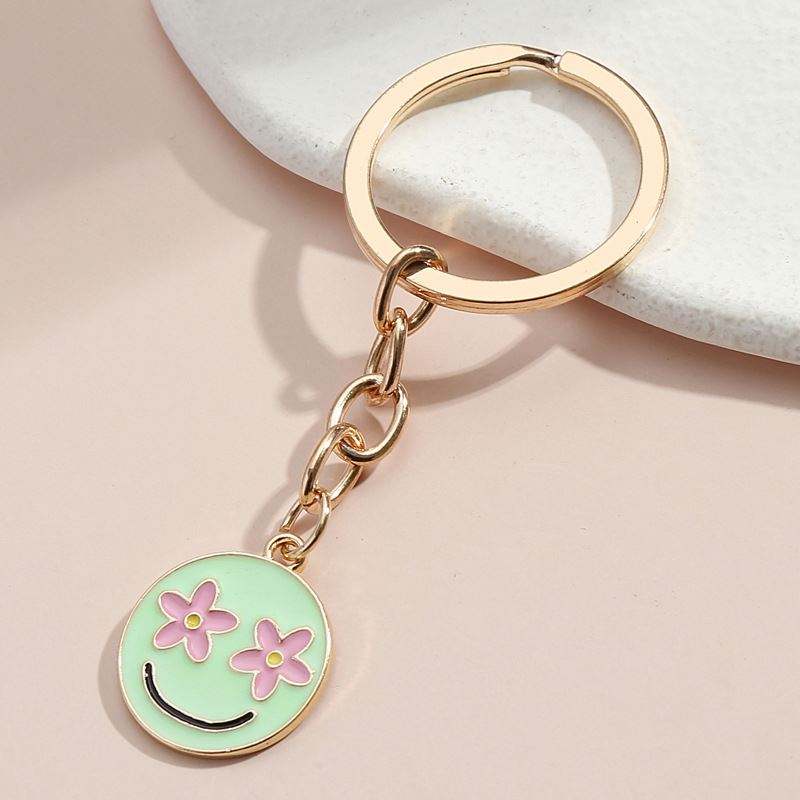 Smile Face Happy Metal Key Chains Funny Keychain Gifts