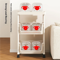Chariot de rangement mobile multi-niveaux à espaces étroits, avec paniers ouverts, idéal pour les jouets, les livres et les petits objets de chambre à coucher – Vente chaude