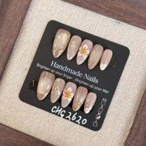 Uñas Postizas Personalizadas al por Mayor para Mujer, 10 Piezas, Diseño 3D con Pintura <span class=keywords><strong>de</strong></span> Conchas, Uñas Artificiales <span class=keywords><strong>de</strong></span> Acrílico ABS - Product Image 3
