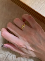 Bague Rétro Vintage Style Couronne Dorée en Cuivre Plaqué Or Iris Étoile, Bague de Queue Simple Haut de Gamme Tendance pour Femme