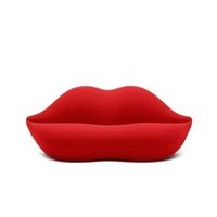 Canapé pivotant en tissu de luxe italien à trois places, forme lèvres rouges créatives, avec support pivotant amovible pour salon, hôtel, club
