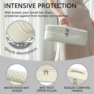 Sac de rangement matelassé double couche en polyester écologique pour sèche-cheveux et fer à boucler, organisateur d'outils avec fermeture éclair, design tendance - Product Image 3