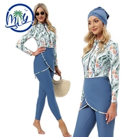 Maillot de bain musulman modeste 3 pièces à manches longues style tropical, burkini, maillot de bain personnalisé pour femme, service d'échantillons, directement de l'usine