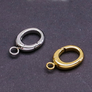 316 Thép Không Gỉ Đồ Trang Sức Bán Buôn Hình Bầu Dục Mùa Xuân Mùa Xuân Clasp Vòng Clasp Đẩy Cổng Móc Khóa Kết Nối Tự Làm Phụ Kiện - Product Image 3