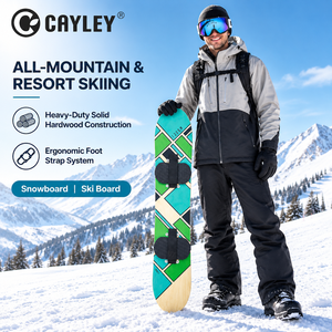 Tabla de Snowboard de Madera Resistente con Sistema de Correas para los Pies, Tabla de Esquí para Adultos para Todo Tipo de Montaña y Resorts Invernales - Product Image 1