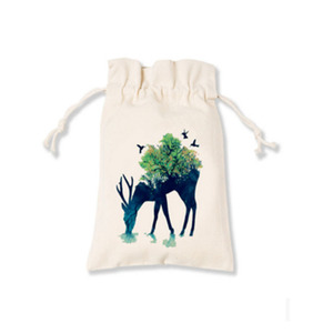 Bolsa Ecológica Reciclable de Muselina de Algodón Blanca con Cordón Doble - Product Image 3