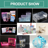 Boîtes d'emballage en plastique PVC transparentes à faible MOQ, boîtes d'emballage de détail en plastique PET RPET hautement transparentes
