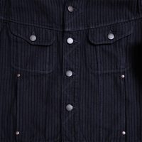Veste de travail Squirorkop personnalisée à chevrons, boutonnée, style rétro vintage classique, en tissu Dobby asymétrique pour homme