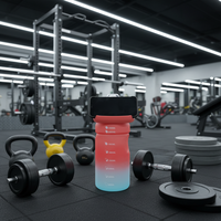 Vente en gros de gourde 4-en-1 bouteille d'eau de sport givrée en plastique dégradé bouteille d'eau de gymnastique de grande capacité pour boire directement