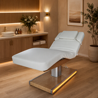 Table de beauté électrique à 3 moteurs avec roulettes verrouillables, port de charge USB, hauteur réglable, pour salon, spa, clinique dentaire, esthétique