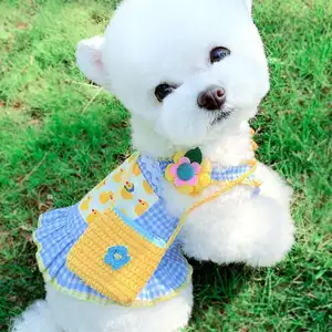 2024春夏ひまわり犬のドレス子犬の服女の子の犬のドレス犬のためのチワワの服のドレスかわいい子犬の服