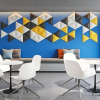 Panneau mural insonorisant concave-convexe carré ignifuge haute densité en fibre de polyester tridimensionnelle pour salon