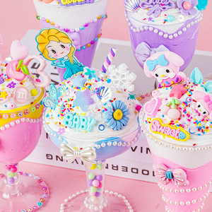Matériaux en argile <span class=keywords><strong>comestible</strong></span> pour la simulation de coupes de crème glacée DIY créatives pour enfants, jouet pour filles, boîte colorée « Paradis des desserts » - Product Image 3