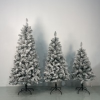 Ensemble d'arbres de Noël floqués de neige de haute qualité, 4 pieds/5 pieds/6 pieds, pré-éclairés avec lumières LED blanc chaud, vente en gros d'usine, décoration intérieure pour les fêtes