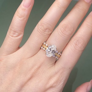 18K Yellow Gold <b>Oval</b> Lab Grown Diamond Bridal Jewelry Set Vintage Filigree <b>Ring</b> And Marquise Diamond Huggie Earrings - Product Image 6