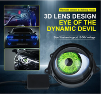 OEM Dynamic Devil Eyes LED Lights 12V-36V Rénovation de phares de voiture avec 7/33 modes Télécommande Nouvel état Lentille Yeux Lumière