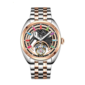 Montre mécanique squelette tourbillon pour homme, bracelet en acier inoxydable, verre saphir, mouvement automatique - Product Image 2