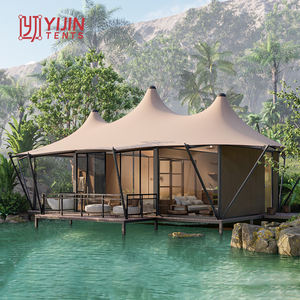 Tente de glamping de luxe légère, imperméable, en PVC, quatre saisons, avec structure hexagonale pour le désert sec - Product Image 3