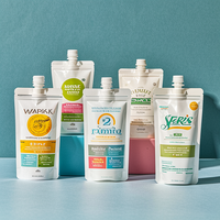 Pochette à bec verseur personnalisée imprimée en gravure pour savon liquide, shampoing, lotion - Recyclable avec logo personnalisé