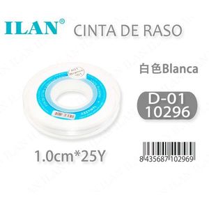 Nastro in Raso Iln 1.0cm 25Y Bianco per Decorazioni Regalo - Product Image 1