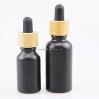 Couvercle en bois 5ml 10 ml 15ml 20 ml 30 ml 50ml 100ml 1 oz 30 ml huile essentielle sérum compte-gouttes en verre flacon noir opaque avec bouchon en bambou