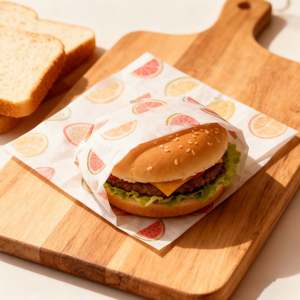 Papier ciré personnalisé avec logo, résistant à la graisse, pour emballer le poulet, sandwichs, pâtisserie, cuisine - Product Image 4